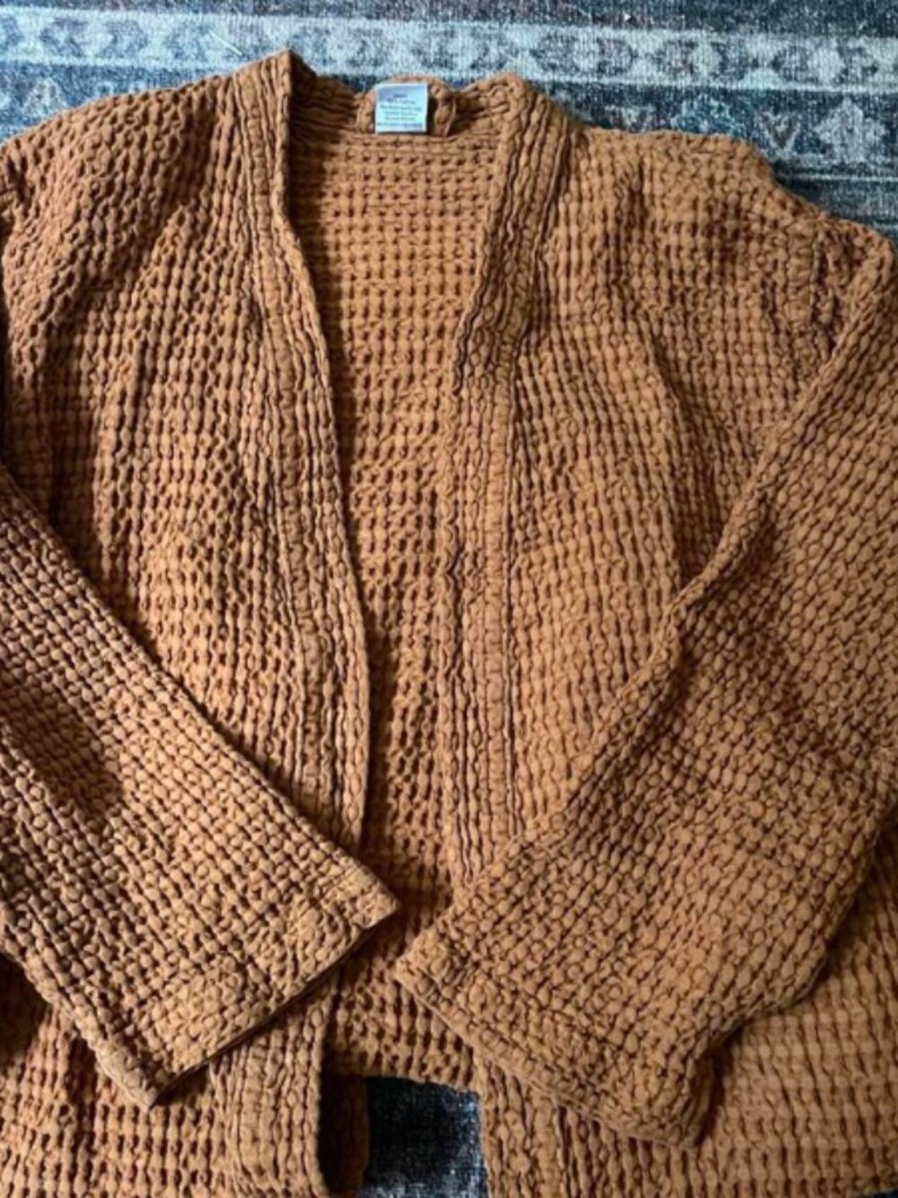 Hawkins NY Simple Waffle Bathrobe Terracotta Small (no tie)